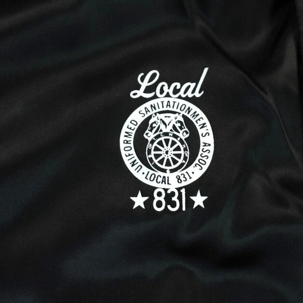 Vtg Birdie Teamsters Jacket Men XXL Black Satin Teamsters Union 831 NYC New York